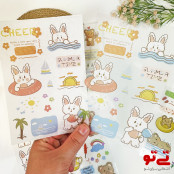 استیکر 6تایی طرح خرس و خرگوش بامزه مدل2594