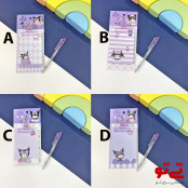 کاغذ یادداشت طرح کرومی همراه با کلیپس و خودکار مدل2654