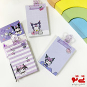 کاغذ یادداشت طرح کرومی همراه با کلیپس و خودکار مدل2654