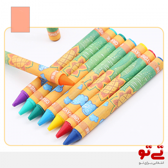 مداد شمعی روغنی طرح گل در بسته های 8 تایی، 12 تایی و 24 تایی