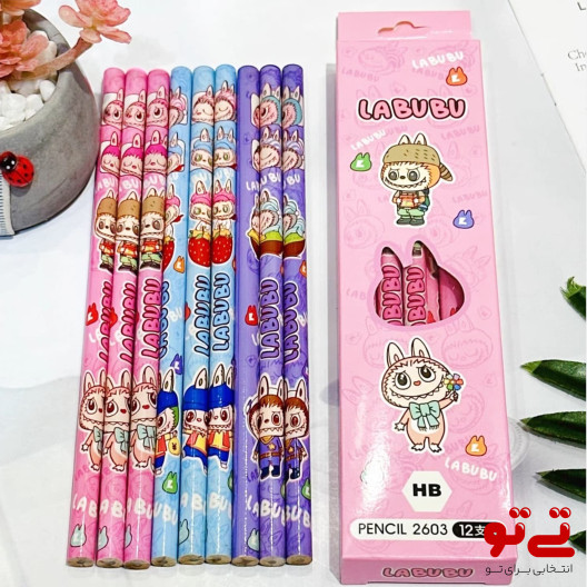 مداد مشکی 12تایی طرح لبوبو مدل2621