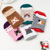 جوراب ساق بلند طرح گربه مدل2549