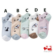 جوراب نخی ساق کوتاه مدل2570